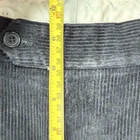 Paul Frederick Mens Pants Black Corduroy Straight Cuffed Pleat Size 36x32 - Picture 11 of 13